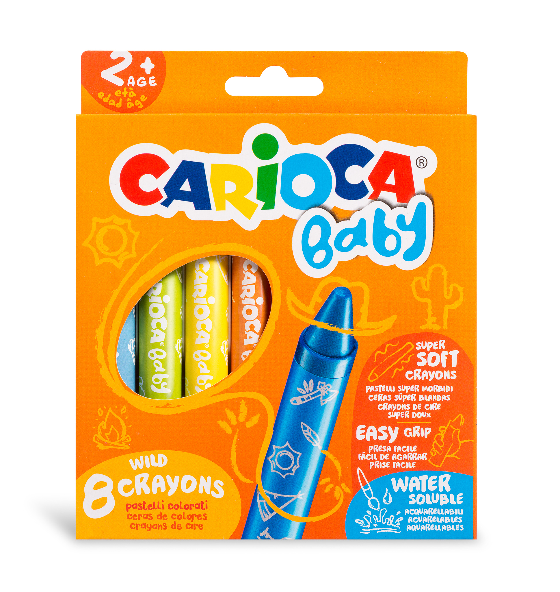 Carioca Baby Wild Crayons - Pack of 8